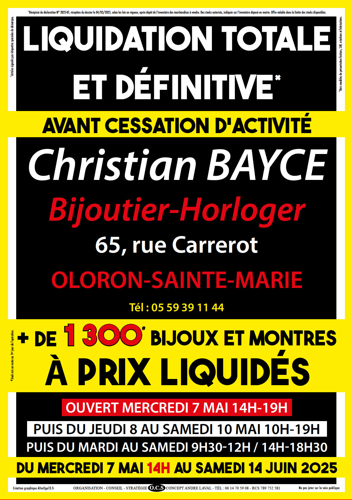 LIQUIDATION TOTALE bijouterie choain