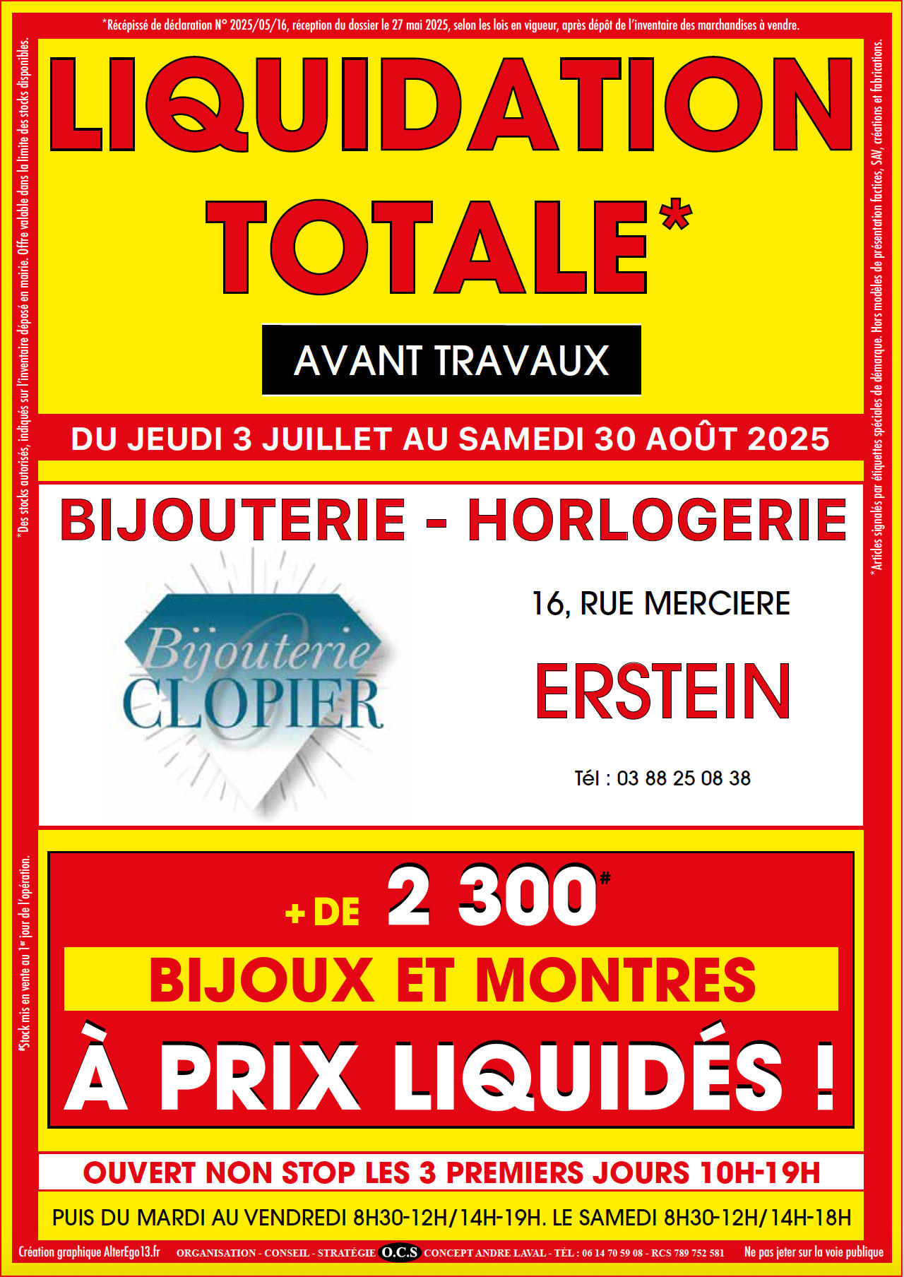 LIQUIDATION TOTALE bijouterie choain