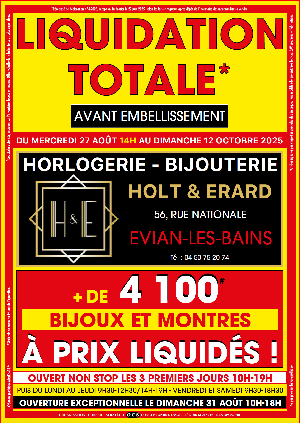 HOLTETERARD-RECTO LIQUIDATION TOTALE bijouterie choain