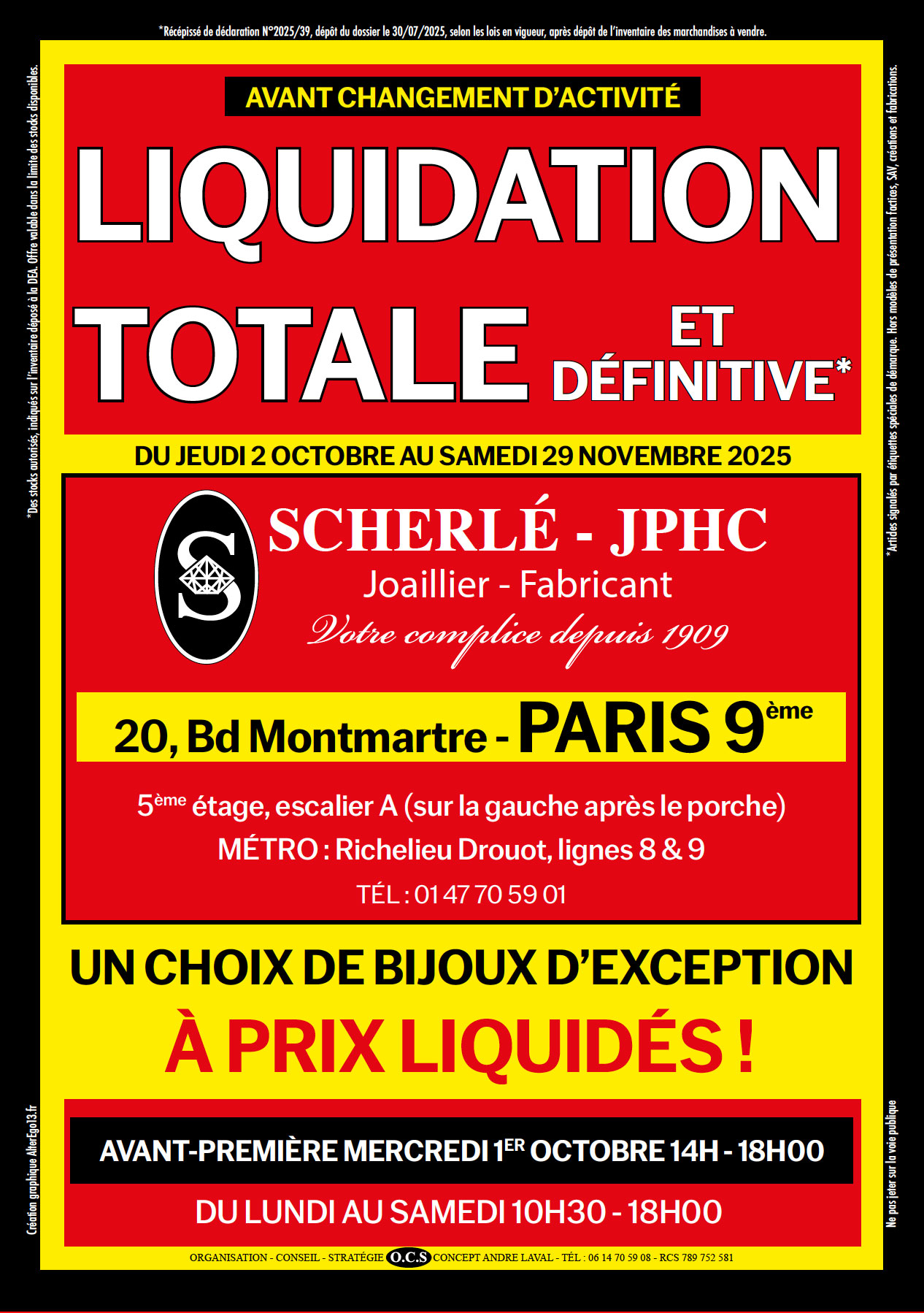 SCHERLE-RECTO LIQUIDATION TOTALE bijouterie choain