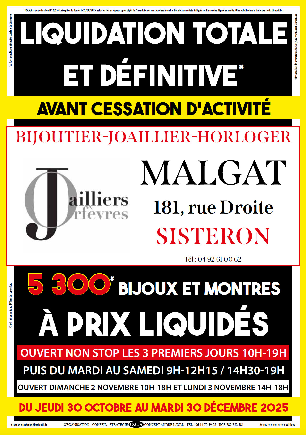 LIQUIDATION TOTALE bijouterie choain