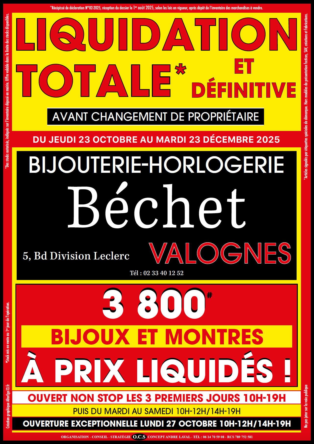 LIQUIDATION TOTALE bijouterie choain