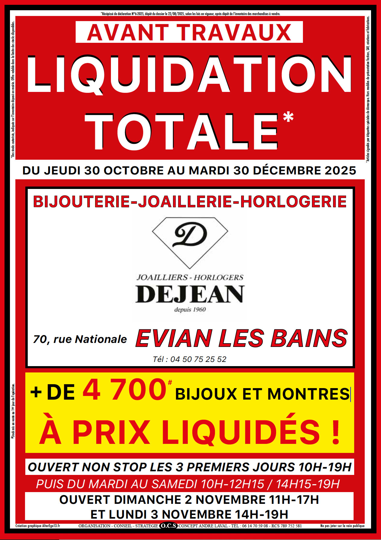 LIQUIDATION TOTALE bijouterie choain