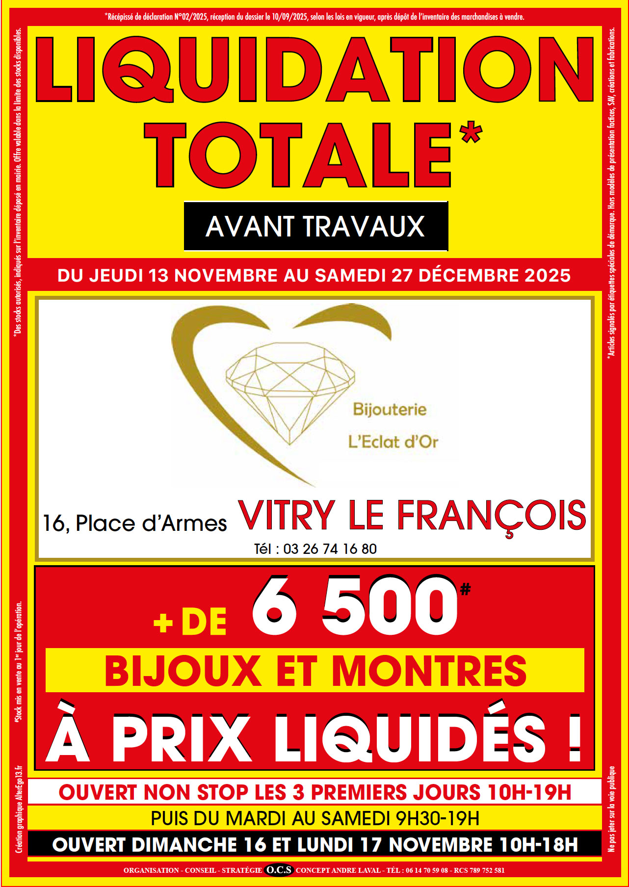 LIQUIDATION TOTALE bijouterie choain