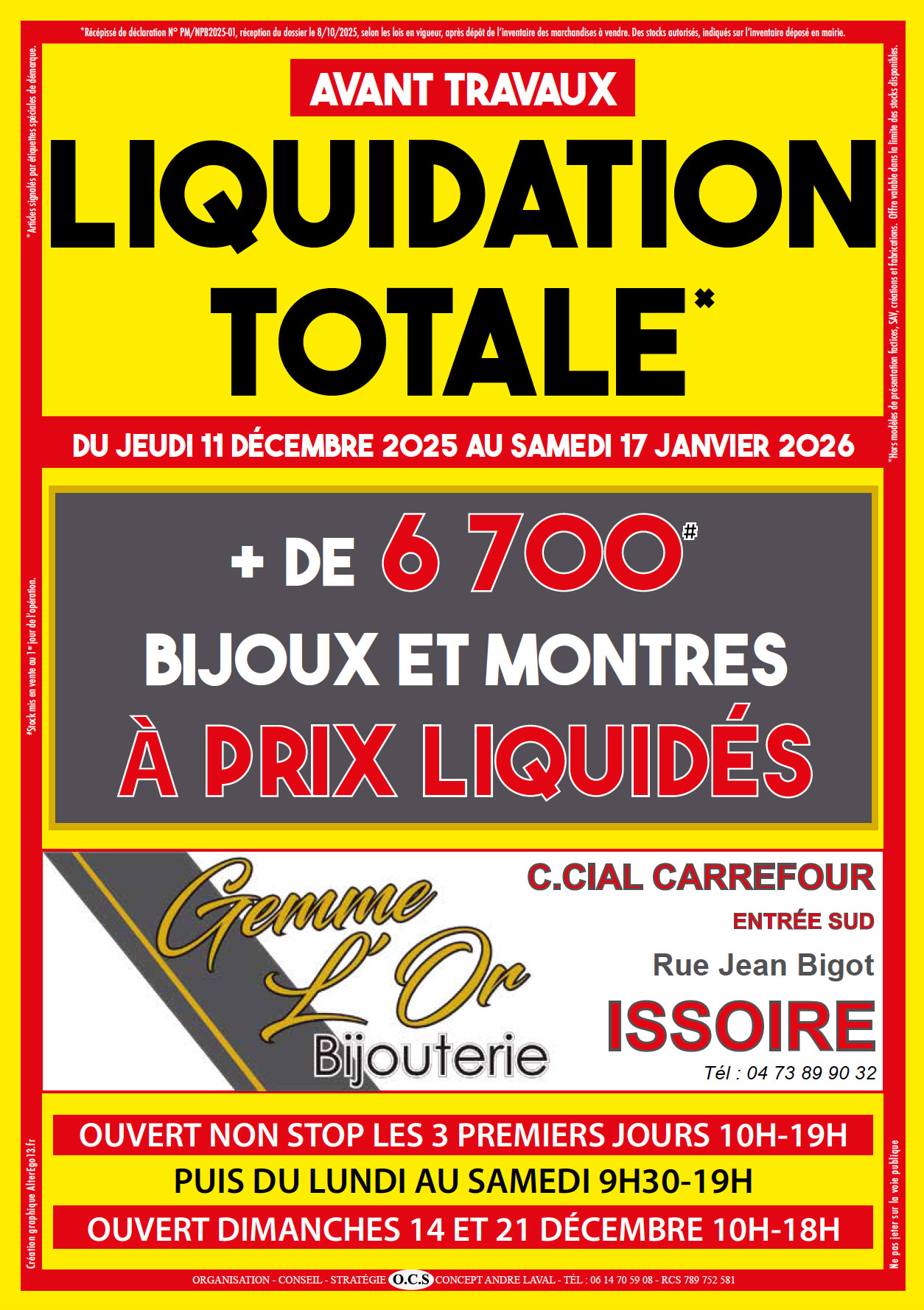 LIQUIDATION TOTALE bijouterie choain