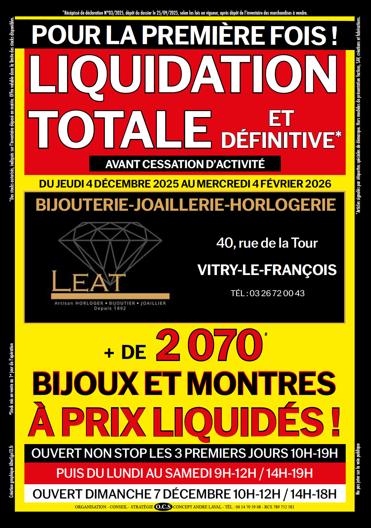 LIQUIDATION TOTALE bijouterie choain