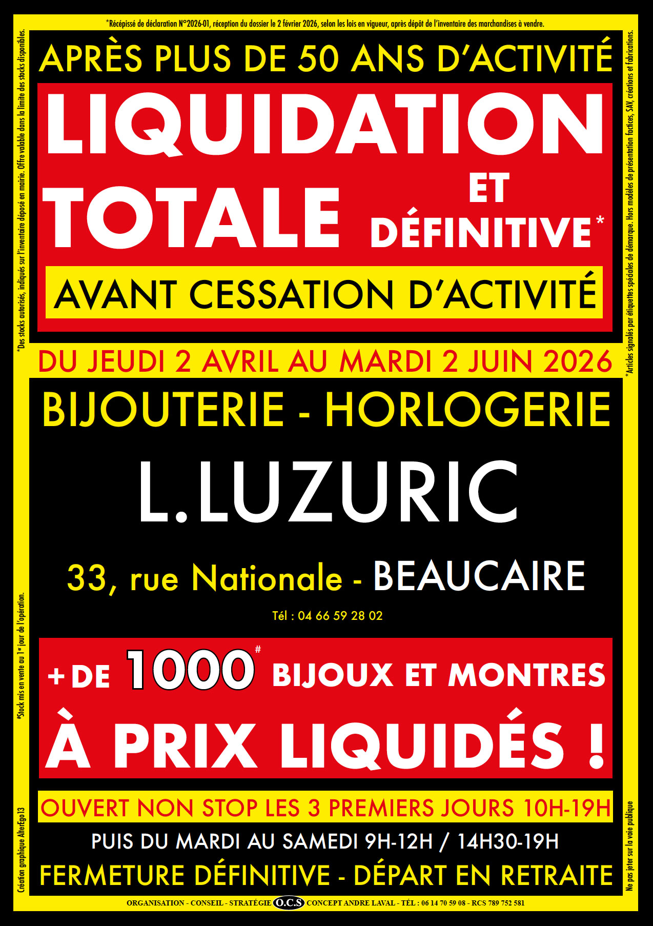 LIQUIDATION TOTALE bijouterie choain