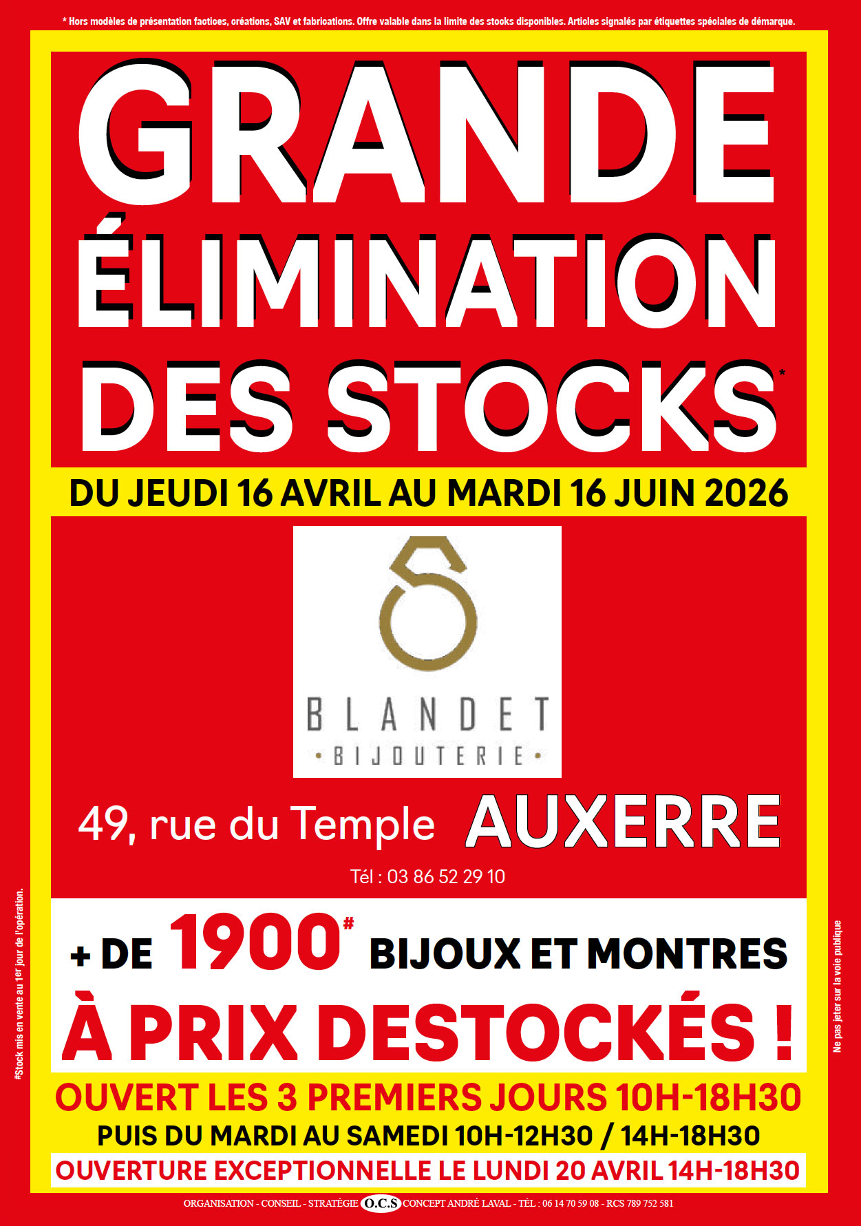BLANDET-RECTO LIQUIDATION TOTALE bijouterie choain