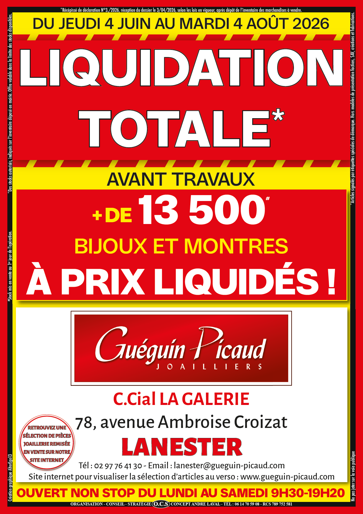LIQUIDATION TOTALE bijouterie choain